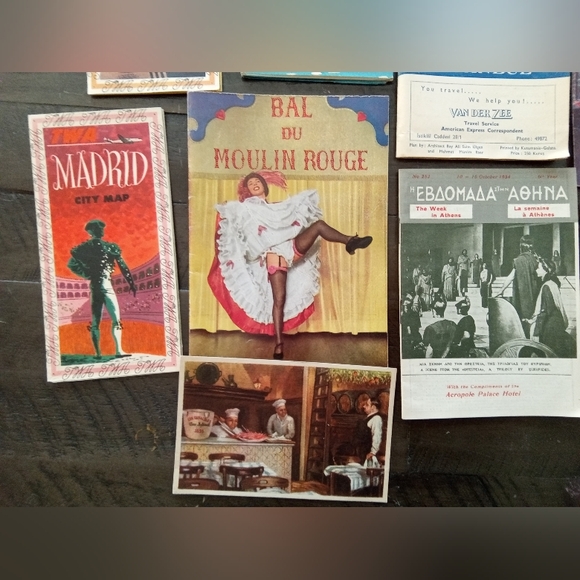 Vintage 1950's Travel Brochures Maps Theatre Postcard Paris London Lisbon Madrid - Picture 8 of 8